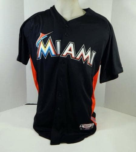 2012-13 Miami Marlins Audy Ciriaco 55 Game usou Black Jersey St BP 46 DP18415 - Jogo usada MLB Jerseys