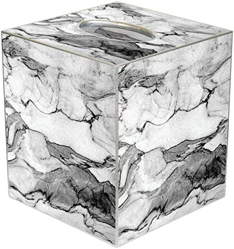 Coisas decorativas Caixa de tecidos Tecidos de tecido quadrado Cubo de mármore papel machê 5 x 5 - Feito nos EUA de papel