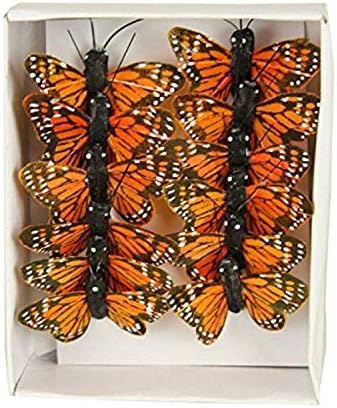 Shinoda Design Center 12pc Monarch Butterfly Decor, 1 , laranja