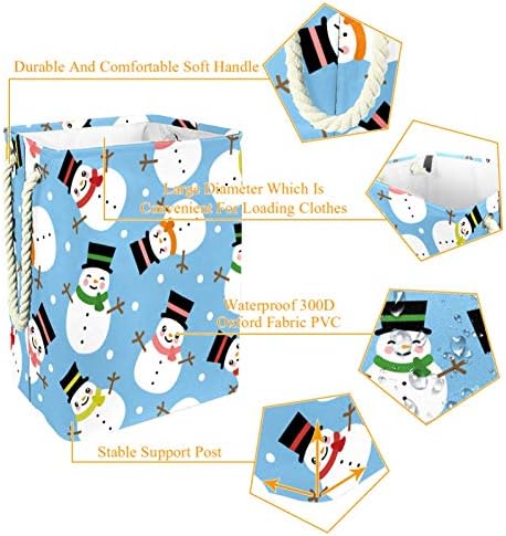 Deyya Cestas de lavanderia impermeabilizadas altas altas resistentes de desenho animado de desenho de neve cesto para crianças adultas