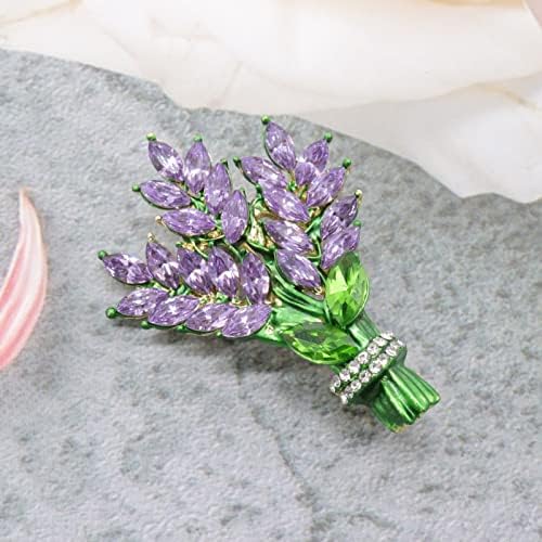 Broche de flores de lavanda Cristal de cristal tulipe Broche elegante Acessórios elegantes Jóias Broches e alfinetes