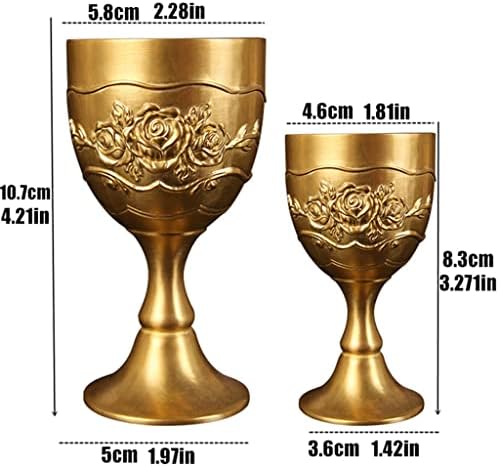 XDCHLK Brass mini vidro de vidro de vidro alívio vodka cálice 100ml 50ml spirits copo ouro antigo copo decoração de casamento