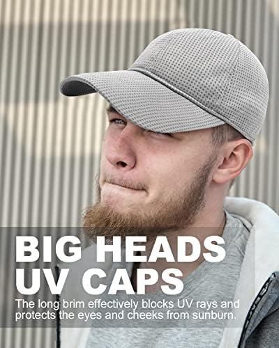 Zylioo Oversize XXL Baseball Cap, Long Brim Mesh Cap for Big Heads 22 -25, Large Summer Sun Hat