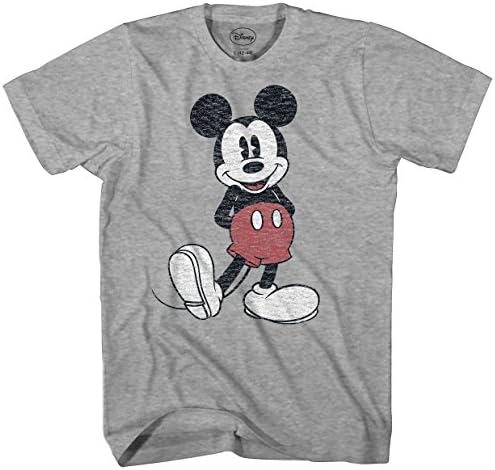 T-shirt de visual angustiado do Mickey Mouse de tamanho grande dos homens da Disney