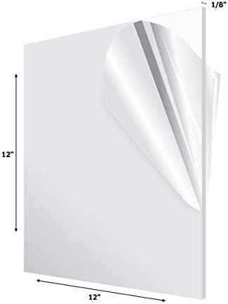 Folha de acrílico acrílico Adiroffice 12''x12 '' 1/8 '' grossa - transparente, folha de plástico - durável, resistente à água