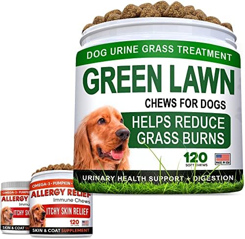 STELLALAB GRASS BURT Spot Chews + alergias para cães guloseimas cães com ômega 3 - Pacote de cachorro economiza +
