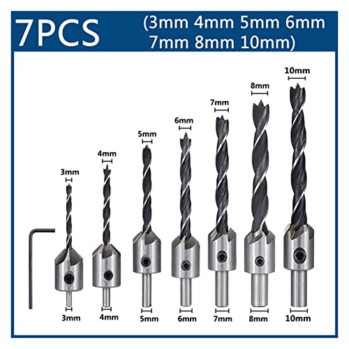 Qaixag 3mm-10mm HSS Contrillk drill bit bit bit bits bits woodworking chanfer sconkernunk bole hole parafuso broca de parafuso