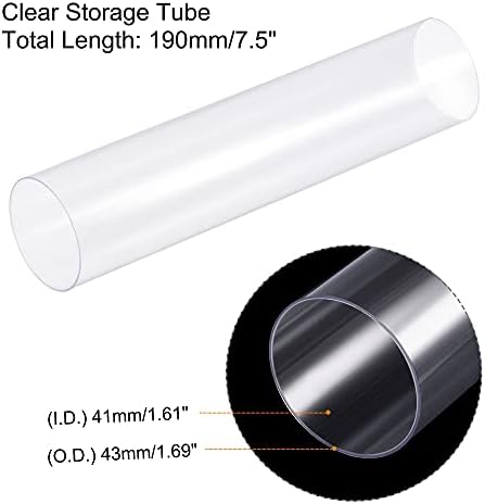 Meccanixity Clear Storage Tube 1 5/8 x7,5 leve para contêineres de contas, artesanato, DIY com tampas brancas 2 pacote