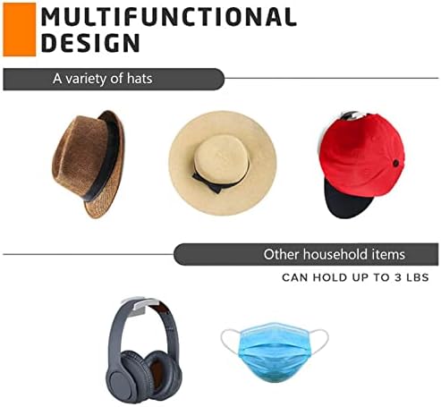 Ganchos de chapéu de 10pcs fafeicy, cabides de hat adesivo de acrílico, sem método de instalação de perfuração, para parede doméstico