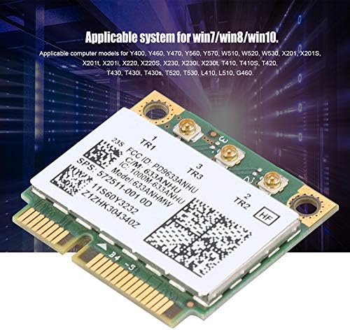 Placa de rede Wi-Fi para Intel 6300AGN, Wireless 450Mbps High Speed ​​Card, adaptador de placa de interface Mini PCI-E,