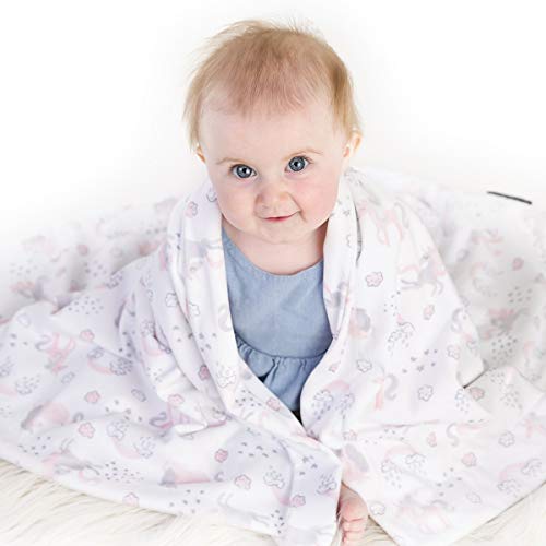 Cobertor de bebê Minky 30 x 40 polegadas - cobertores macios para recém -nascidos e crianças pequenas - Melhor para meninas - Mink para mink dupla camada de tecido - unicórnio