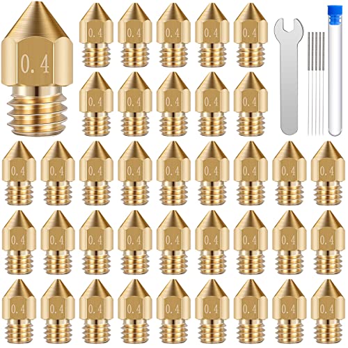 Bicos de impressora 3D de 100 PCs 0,4 mm MK8 BOCOS DE BOCOS DE BOCOS DE 5 PCS 0,4 mm A agulhas de aço inoxidável, 1 PCS bico de bico, compatível com Makerbot Creality Ender 3 5 5