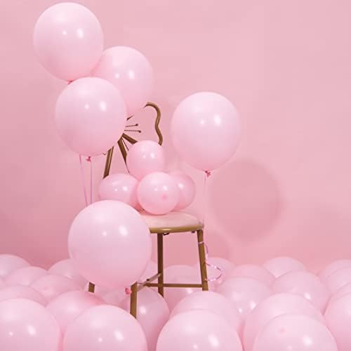 Momohoo Pastel Pink Balões Garland - 120pcs 18/12/5 polegadas Balões rosa claro Tamanhos diferentes, Balões de Macaron Baby Rosa para Garota chá de bebê, gênero revelam balões de látex rosa Blush balões