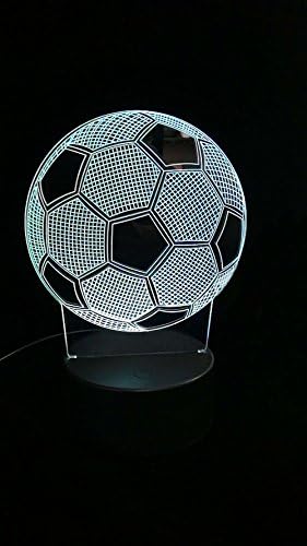 Conwea 3D ilusão lâmpada do dia das mães Night Night Lightide de cabeceira, modelo de futebol 7 cores mudando automaticamente o toque na troca