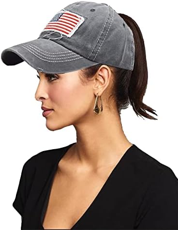 Utowo Women-Baseball-Caps-Caps-American-American-Flag Ponytail-Alling Boler Trucker Dad-Hats