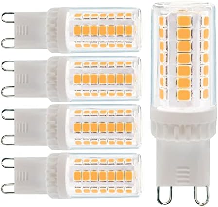 Tupolife G9 Bulbo LED Dimmível Bulbos de lustre de 3,5w, lâmpadas de base de pino BI BIM, brancas quentes 3000k 400lm G9, pacote, pacote de 5