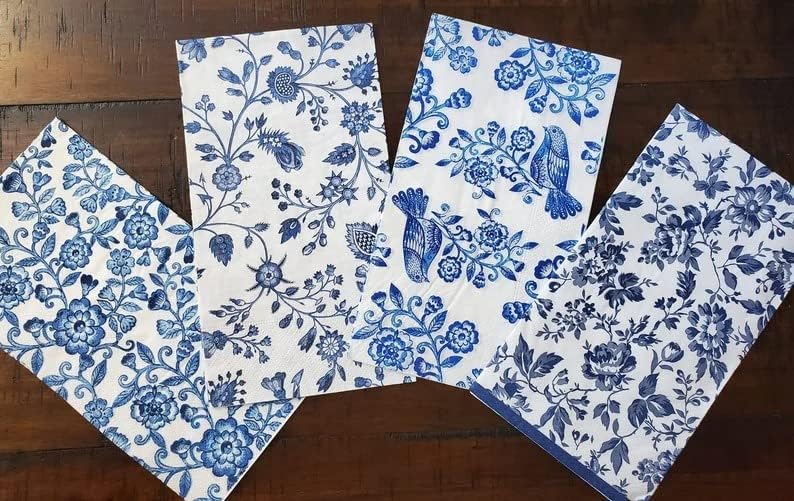 TH Smart -Blue e White Decoupage Napkin Bundle [guardanapos de colagem, artesanato, efêmer, mídia mista]