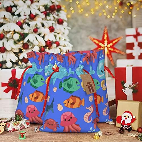 Sacos de presente de traço de natal golfinhos-shark-marsenses apresentam sacos de embalagem sacos de sacos de pregos