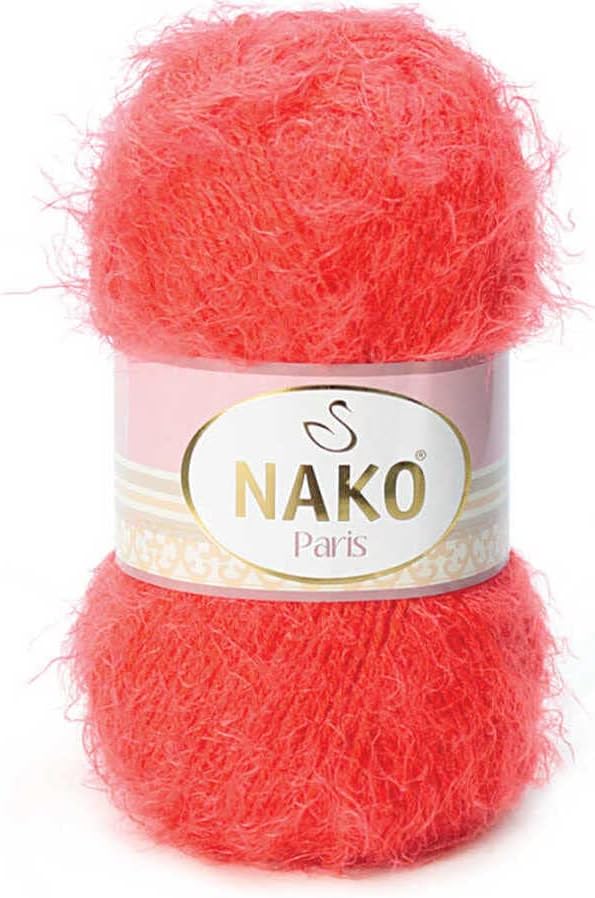 Nako Paris, fios de tricô, fios de crochê, xale de acrílico Fio de cachecol de chapéu de inverno - 5 skein 40% de acrílico - 60% poliamida cada skein/bola 100 gr 268 yds