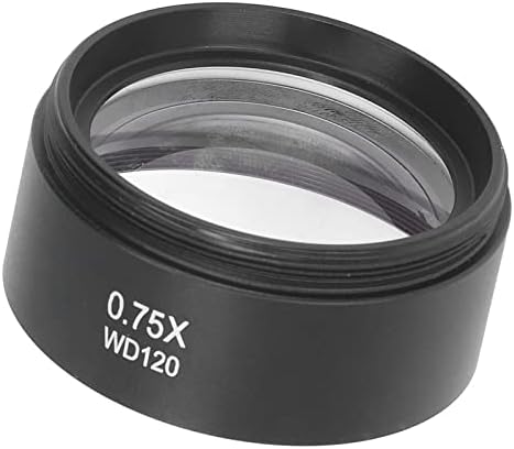 Acessório da lente do microscópio Gaiger, corpo de liga de alumínio de lentes Barlow, distância de trabalho de 120 mm para visualização