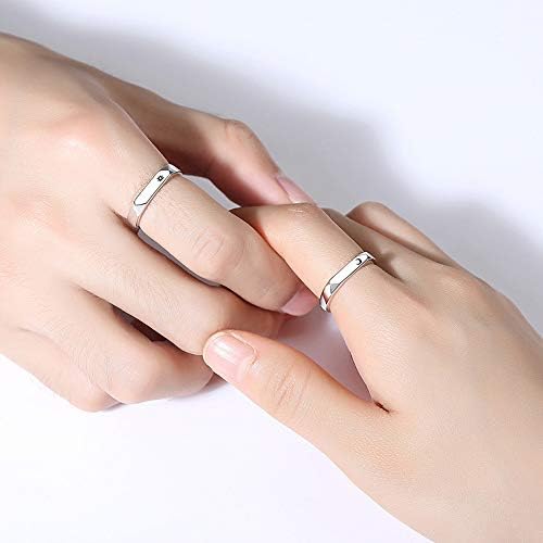 Sun Moon Rings for Couples Best Friends Friends Ajustável Romântico gravado Matriz Promessa Relacionamento Eterno Casais