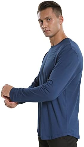 NetDraw Men Ultra Soft Bamboo Curve Curva Hem de resfriamento leve/manga curta Casual casual camiseta