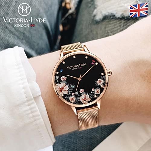 Victoria Hyde Floral Dial Watches for Women Analog Quartz Nice