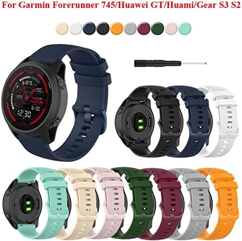 Irfkr 20 22mm Redução rápida Silicone Watch Band Strap for Garmin Forerunner 745 Smart Watch Wrist Band Strap
