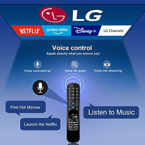 ZYK MR21GA para LG Magic Remote com ponteiro e voz Substituição de função para LG Smart TV Remote Control Akb76036202 Remoto de voz para a maioria das TVs inteligentes LG, incluindo UHD OLED QNED NANOCELL 4K 8K Series