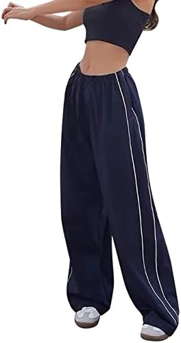 Calça de carga keyllcong rastreia calças femininas calças folgadas y2k calças de pára -quedas para mulheres calças de roupa y2k