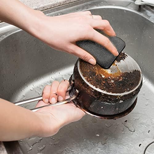 BELHOPE ESPERAÇÕES NÃO RATRA RURCHAÇÃO, esponja reutilizável de lavagem de louça dupla face para cozinha-4 pacote retangular preto