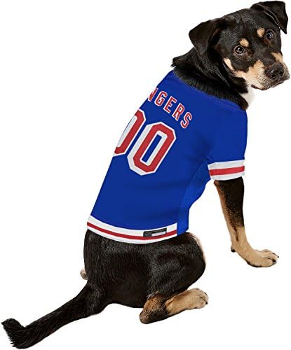 Animais de estimação NHL New York Rangers NYR-4006-XXLNHL Jersey de animais de estimação-Jersey de cães do New York Rangers, xx-Large. Uma grande camisa premium para cães e gatos se parecerem com o verdadeiro jogador de hóquei, azul, xx-grande