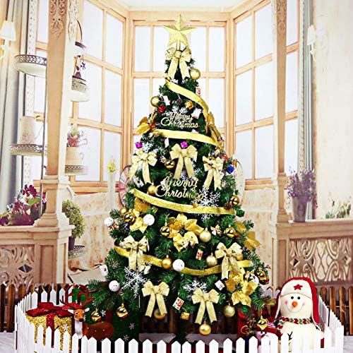 Decoração de árvores de Natal artificial de 6 pés de 6 pés, árvore de natal durável premium com ornamentos com ornamentos