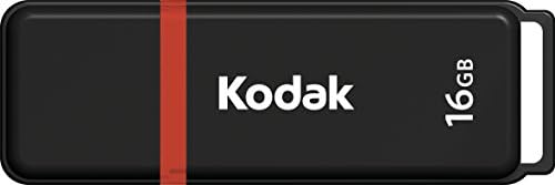 Kodak Ekmmd64GK102 - USB Drive- 2,0 - 64 GB, 64 GO - Modelo Classic Serie - K100 - Black Mat com um pescoço vermelho transparente + uma tampa