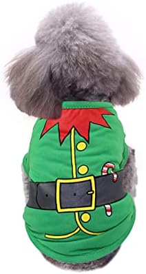 Roupas de Natal Pet Wakeu Small Dog Roupfits Pet Shirt Desculpe Papai Noel, eu comi os biscoitos