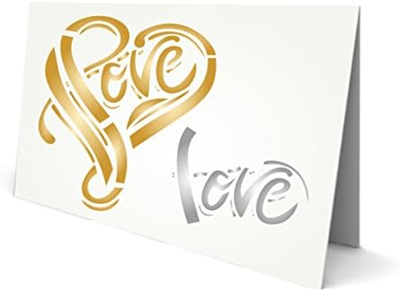 Valentine Love Heart Stencil, 3,5 x 4 polegadas - Modelo Valentine Project Stoncys para modelo de pintura