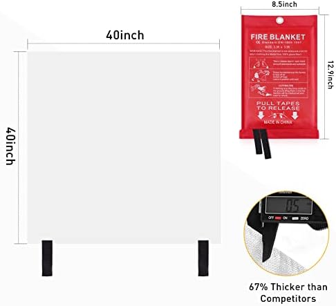 Cobertores de incêndio de Mondoshop para cozinha em casa Cobertores à prova de fogo de fibra de vidro para camping, piquenique,