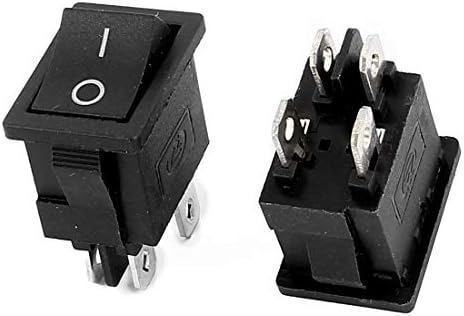 Aexit 2pcs 6A interruptores de parede 250V AC 4 pinos dpst preto ligado/desligado Rapid in Boat Dimmer Switches Rocker