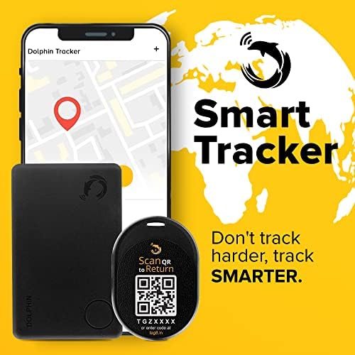 Pacote essencial de golfinhos 2 Smart GPS Tracker e 2 rastreador Bluetooth Slim Card, Finder portátil, rastreador de bagagem e etiqueta de itens perdidos com alarme de separação para Android & iOS, pacote de 4, preto - tag 8