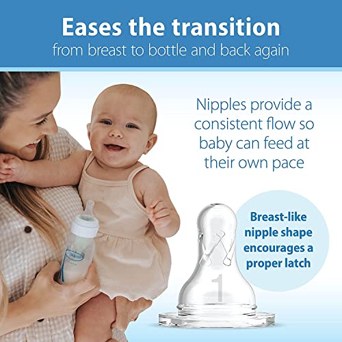 Opções anticólicas de fluxo natural do Dr. Brown+ mamadeiras estreitas de bebê 4 oz/120 ml, com bico de fluxo lento