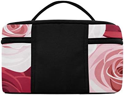 Rosas vermelhas e rosa Padrão floral lanche de lancheira Bolsa de lanchone