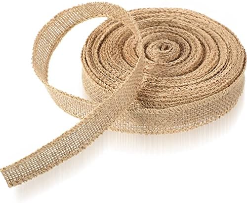 Fita de tecido de estopa de 20 jardas de largura Fita natural de fita rolagem de toca de toca de borda com fio para artesanato