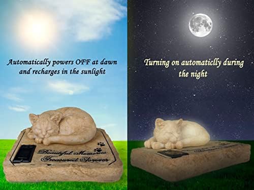 Memorial de gato de luz solar de MaryTumm, marcadores de sepultura de gatos, lápide de gato, peste com memorial de gatos,