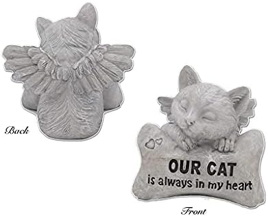Pet confortável na hora da coleção de memória amorosa 5 Cat Angel Sleeping no pacote estatueta de osso com resina Memorial Cat Angel