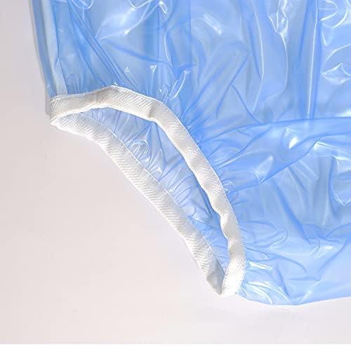 Incontinência de bebê para adultos dadiosos faixas elásticas de plástico calças impermeáveis ​​PVC Blue （L）