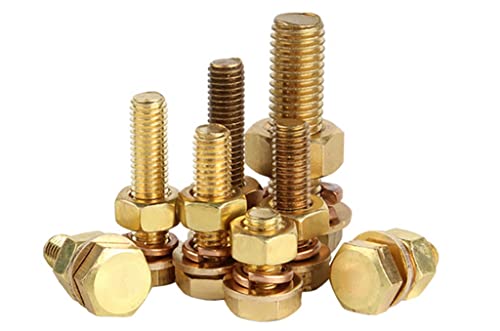 M8 M10 M12 M16 4In1 Brass Externo de parafuso de parafuso de parafuso hexagonal de parafuso de parafuso liso de arruela elástica