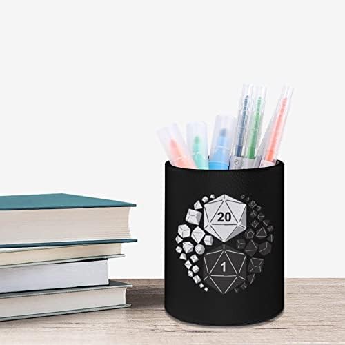 D20 dado yin yang portador de caneta estampada copo lápis para copo de escova de maquiagem de organizador de mesa para escritório de aula em casa
