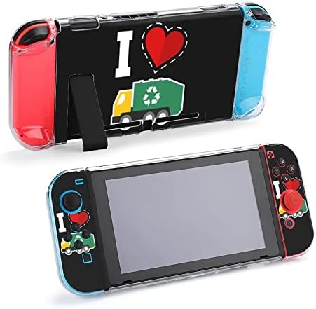 Eu amo caminhões de lixo, capa de proteção para o switch lite game console controlador com garras de polegar