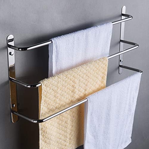 KOWLONG 3 Camadas escalonadas Rack de toalha de banheiro barra de toalhas de 24 polegadas, 304 Ring toalha de toalha