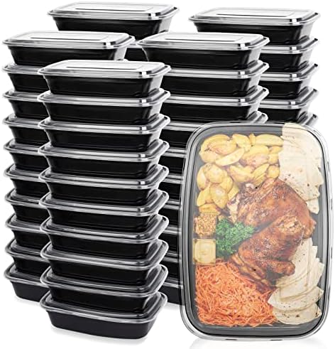 Recipientes de preparação para refeições de jujekwk 32oz 50pack, bento caixas reutilizáveis, recipientes de armazenamento